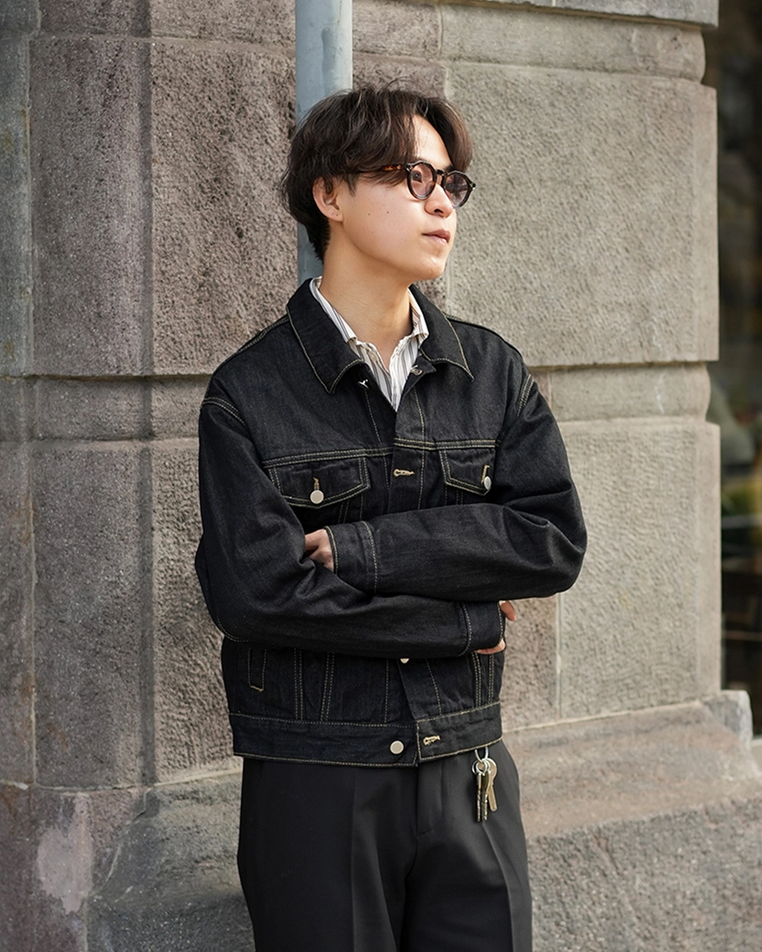 Ekhl インディゴ　デニム　トラッカー　ジャケット　48 タイト　細身 Levi's｜TYPE I トラッカージャケット ダークインディゴ WORN IN