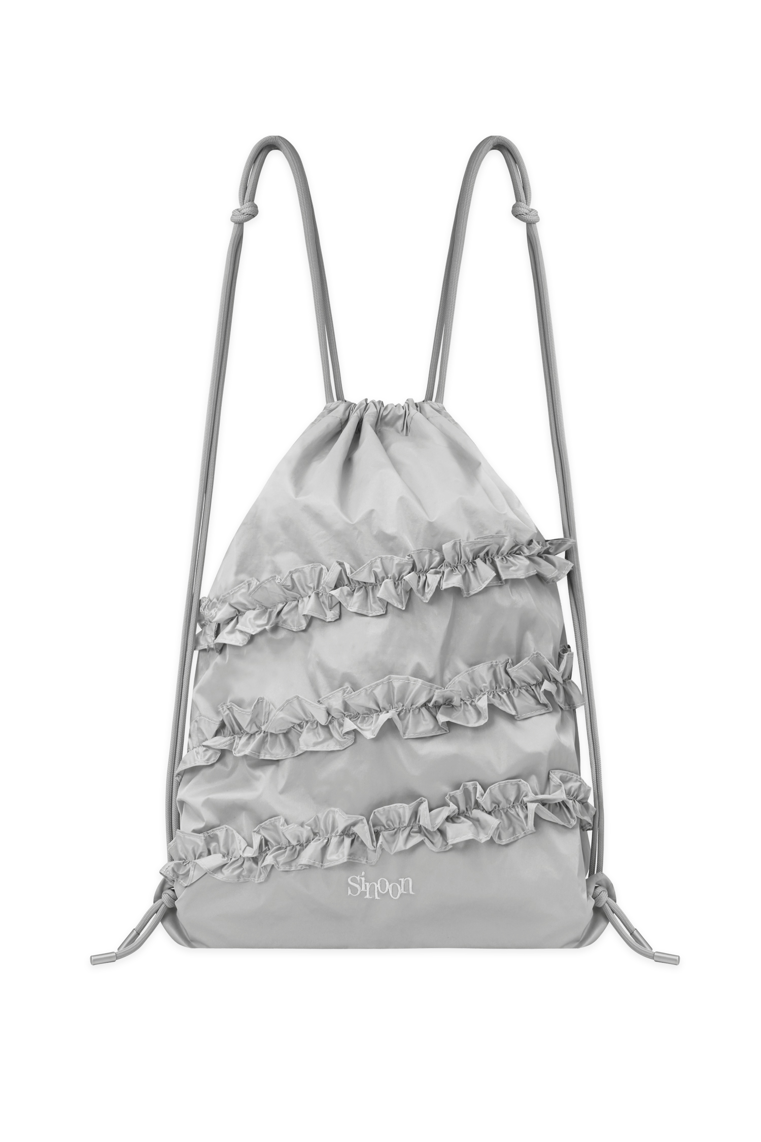 Ruffle String Bag (Silver)