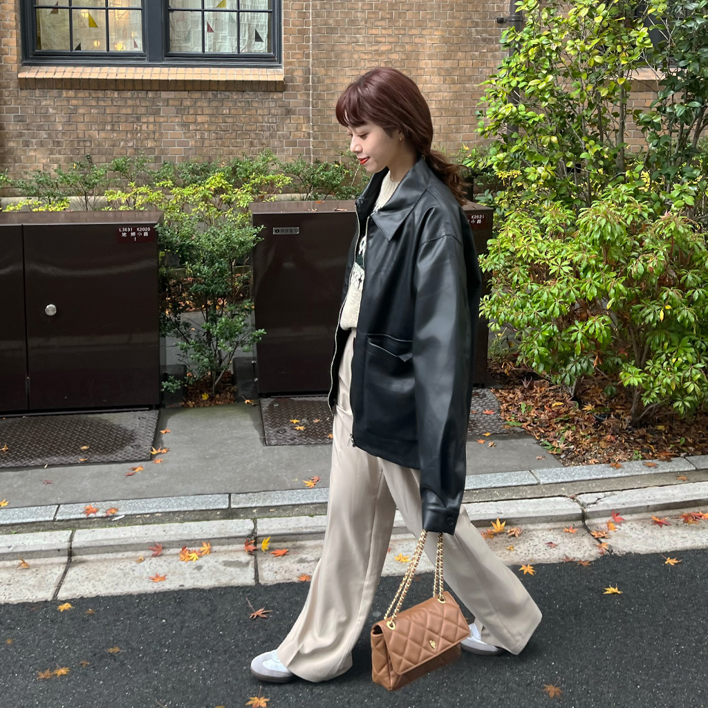 カラーフェイクレザージャケット | ファッション通販サイト NUGU