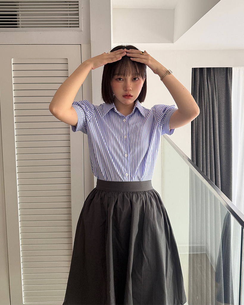 ストライプパフスリーブシャツ | ファッション通販サイト NUGU