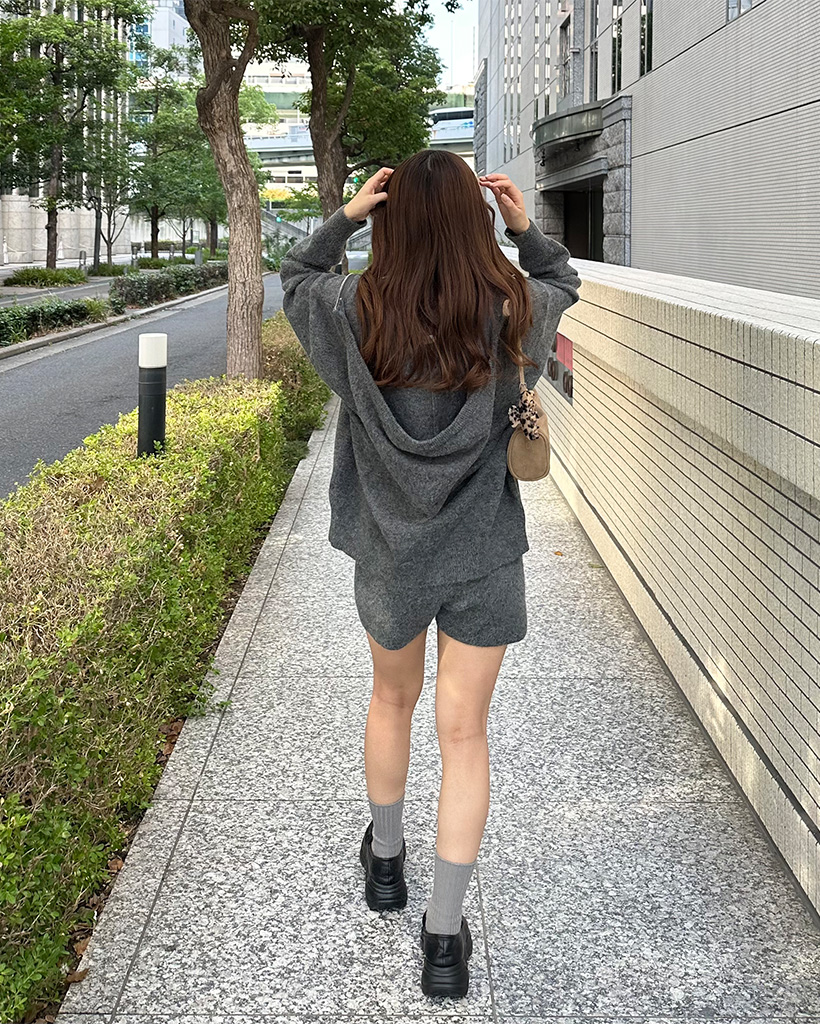 ダブルジップパーカー＆ショートパンツセット | ファッション通販