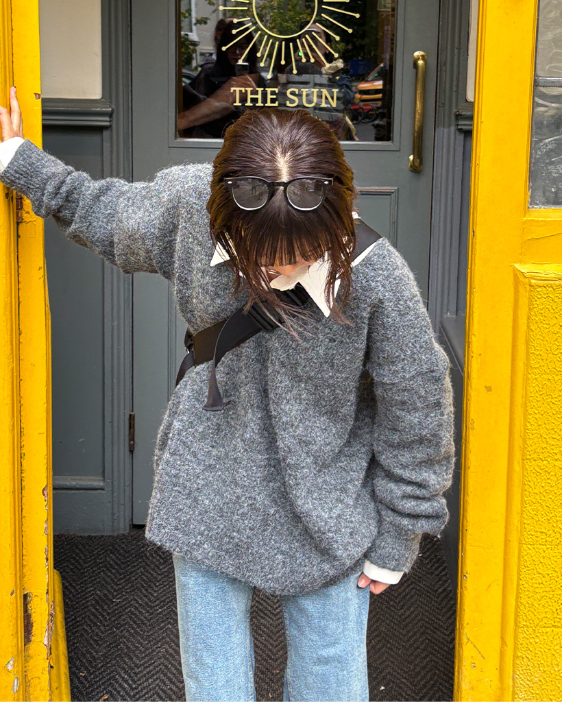 Vネックマフラーニット | ファッション通販サイト NUGU