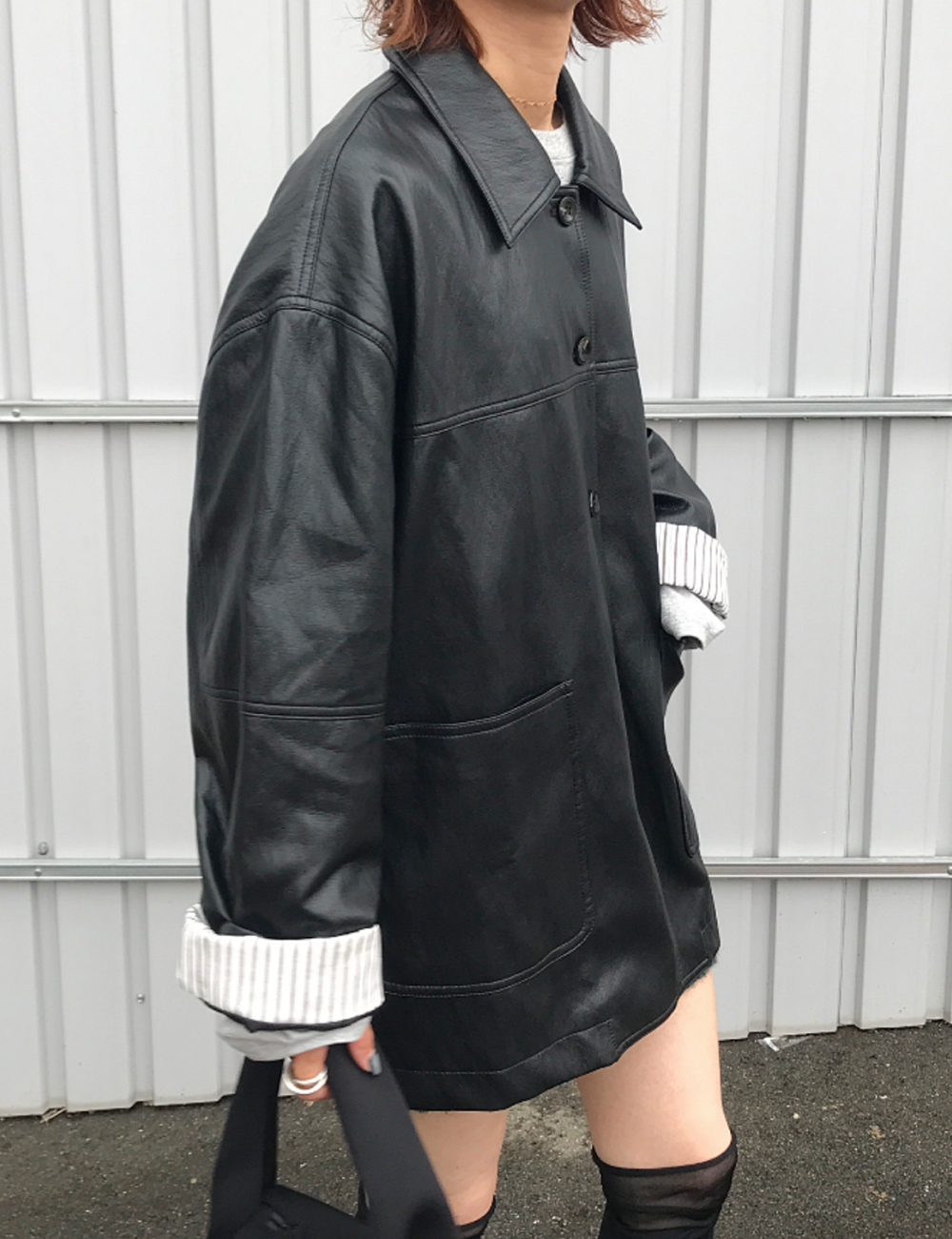 オーバーサイズレザージャケット | ファッション通販サイト NUGU