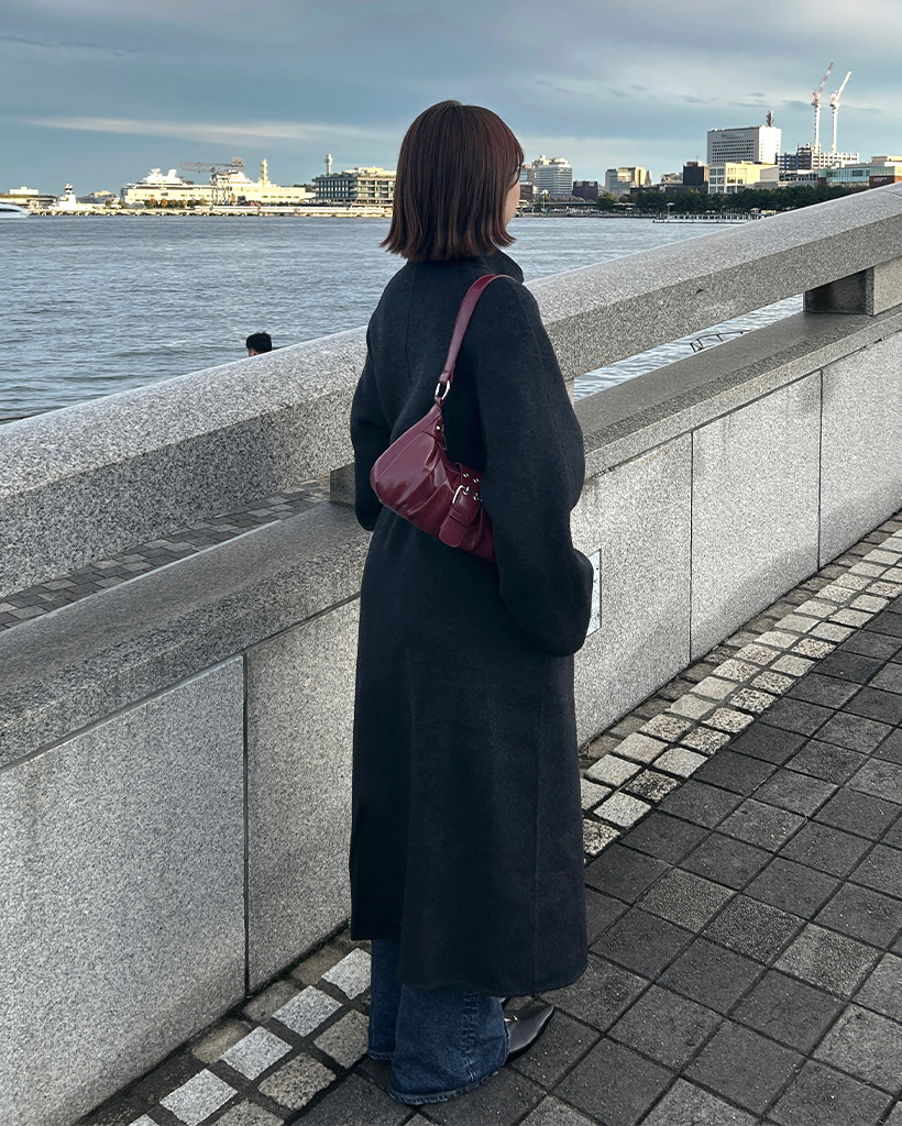 ベルトセットハイネックロングコート | ファッション通販サイト NUGU