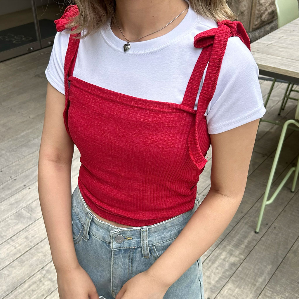 KEINA RITA リボンストラップトップス　ケイナリタ　サイズ38 KEINA RITA リボンストラップトップスケイナリタ