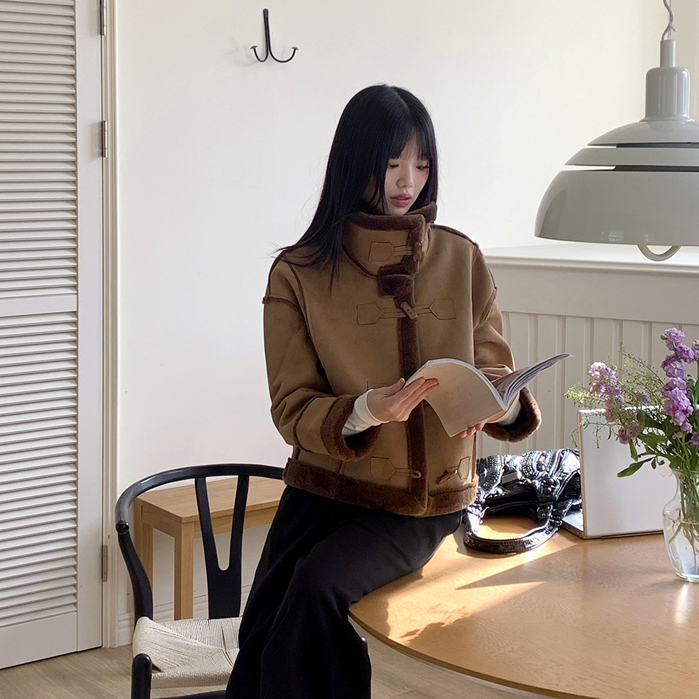 スエードファーハイネックムートンコート | ファッション通販サイト NUGU