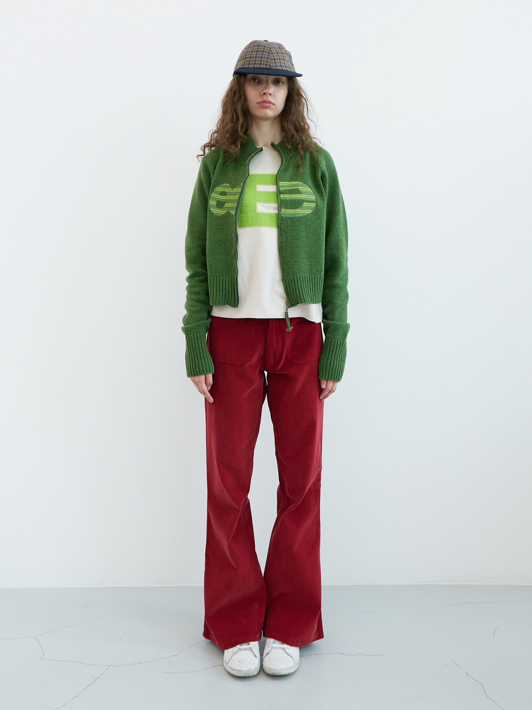 Needle Logo High-neck Zip-up (Green) | ファッション通販