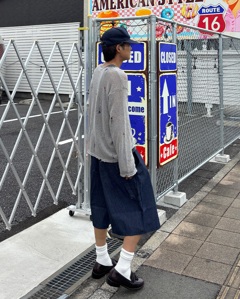 ストライプカーペンターバミューダパンツ | ファッション通販