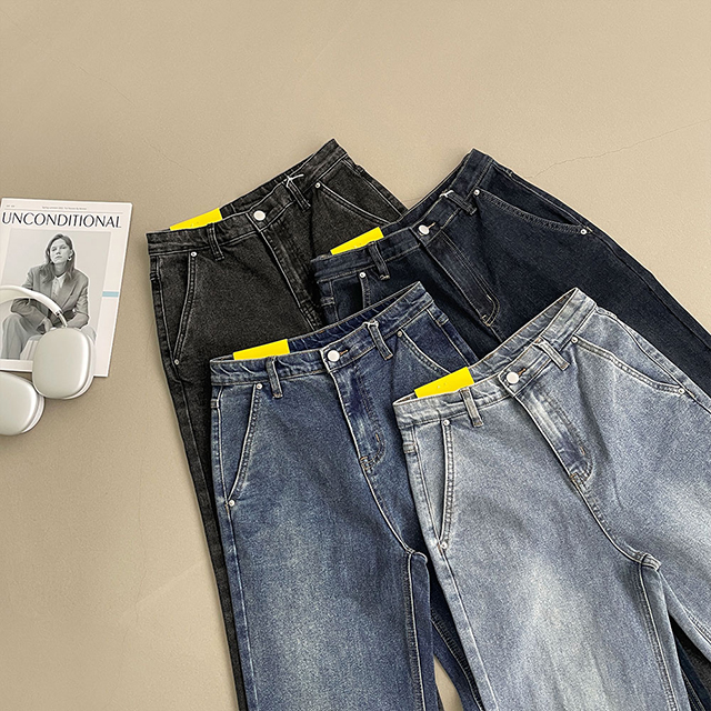 ルーズワイドスパンデニムパンツ | ファッション通販サイト NUGU