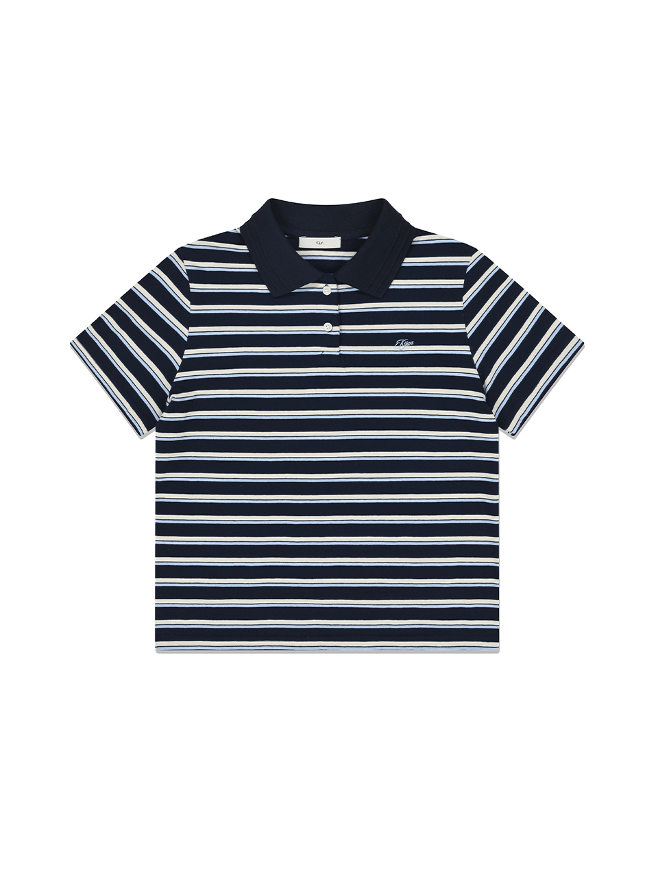 Stripe Cotton Polo Shirt Navy