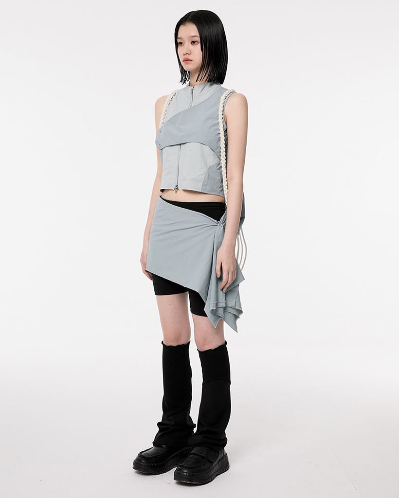 Wave Handmade Gym Sack - Sky Gray (FL-724) | ファッション