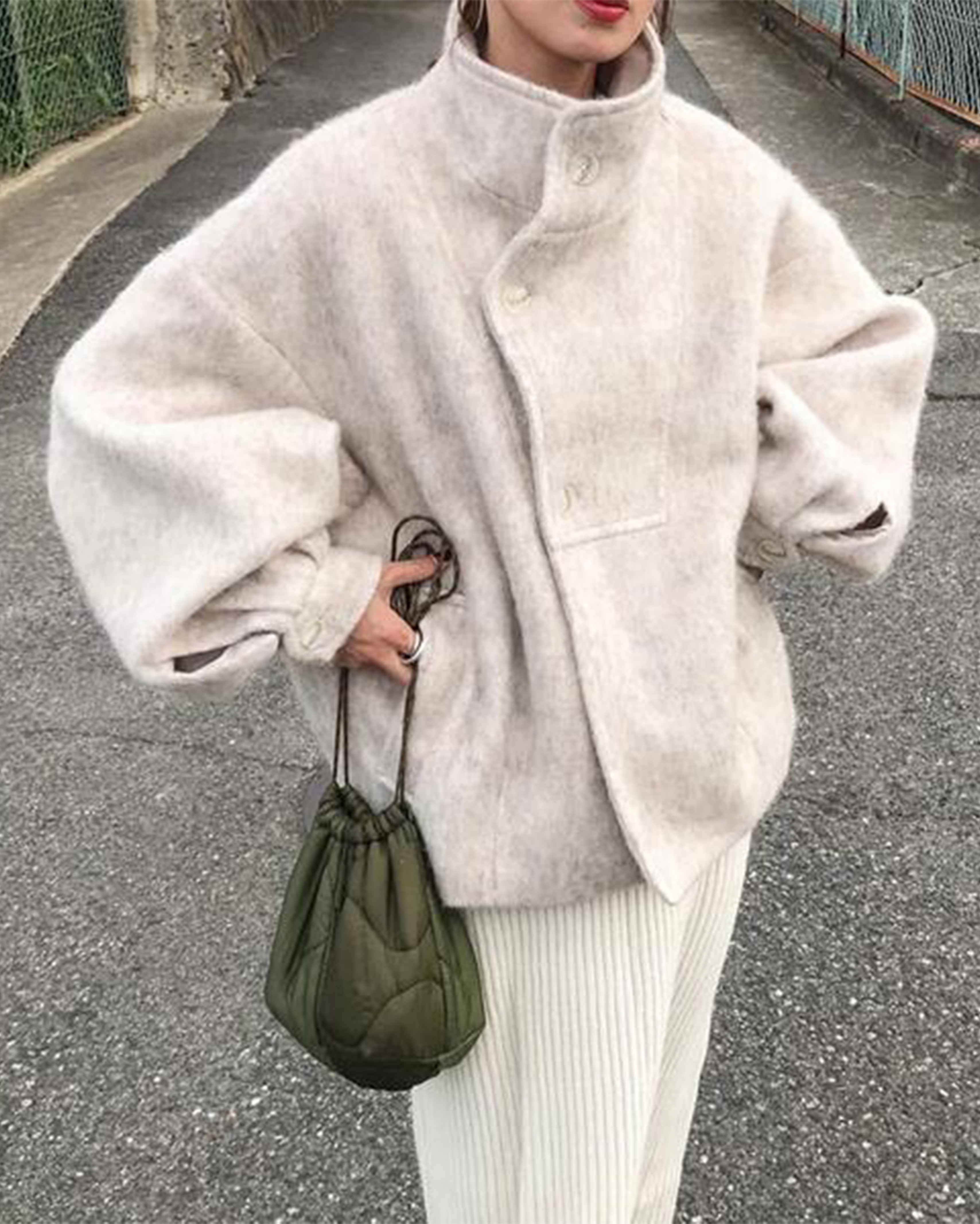 ♡SHIMUSU♡様　２点おまとめ　グレース　リアルファー　未使用　ジャケット Oversized Real Fox Fur Collar with Genuine Sheepskin Leather