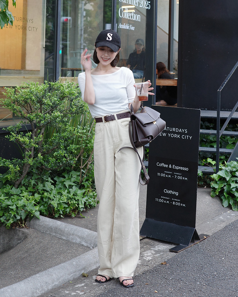 見逃し厳禁！おトクな ハイウエストワイドコットンパンツ | ファッション通販サイト NUGU パンツ