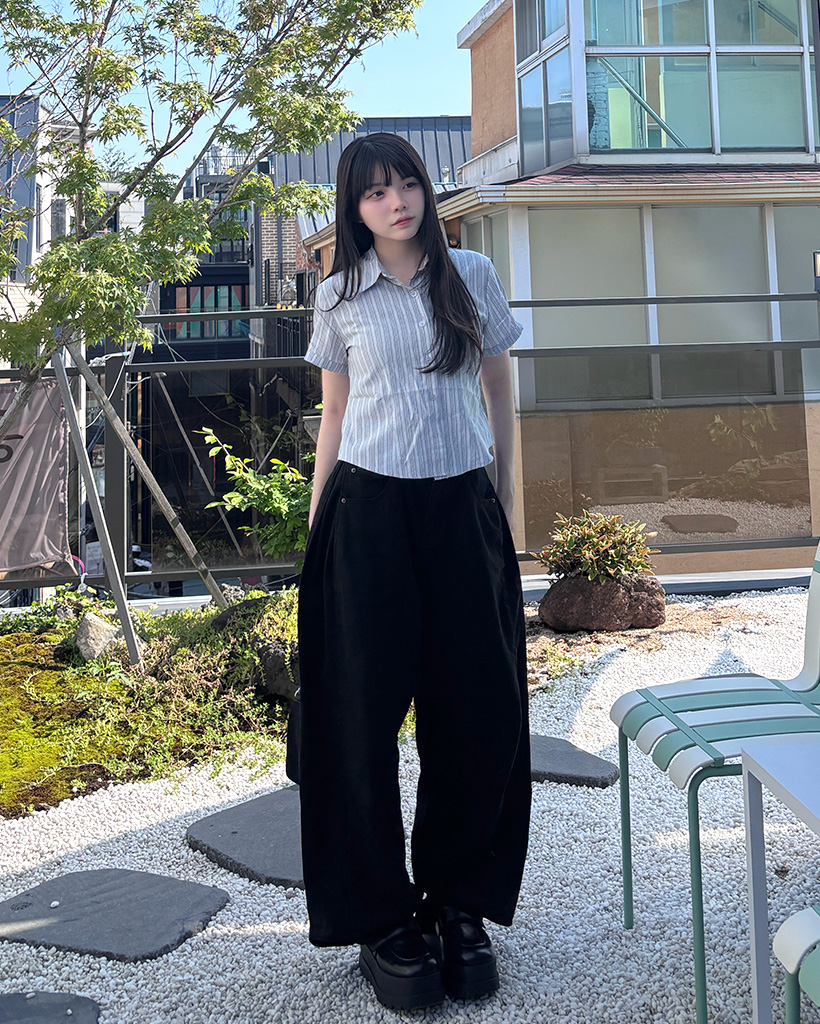 ショップ常連の女の子 スイナ　ストレージャ ストライプショートスリーブシャツ | ファッション通販サイト NUGU