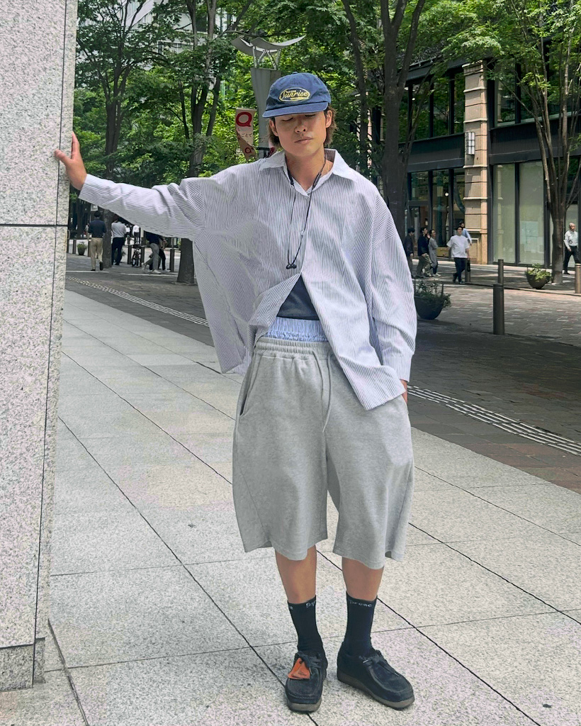 ユニセックス）レイヤードスウェットバミューダパンツ | ファッション