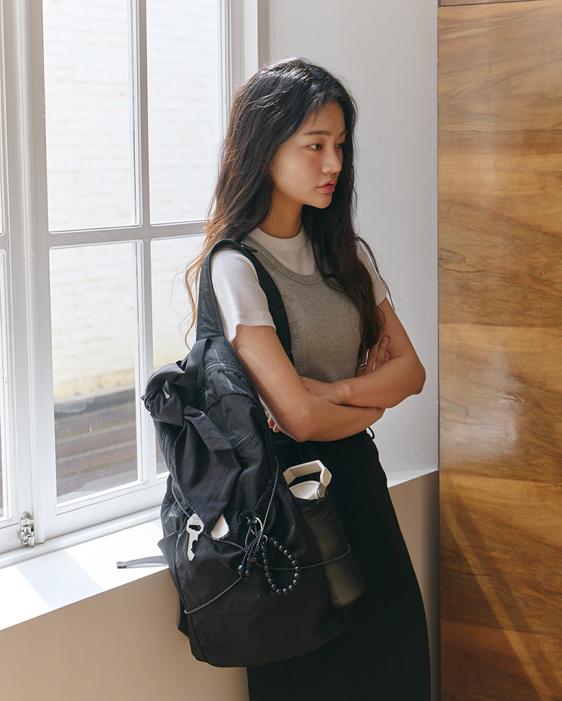 バックパック・リュック DIAGONAL : 25SS / DRAWSTRING LIGHT BAG (BLACK) 6_f4KEKd2.jpg