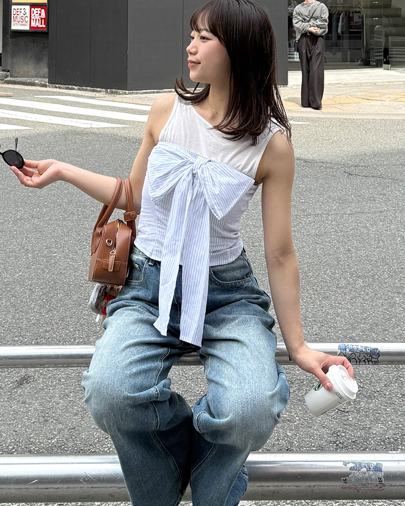 おや　ふわふわストライプ　8点 ストライプリボンチューブトップ | ファッション通販サイト NUGU