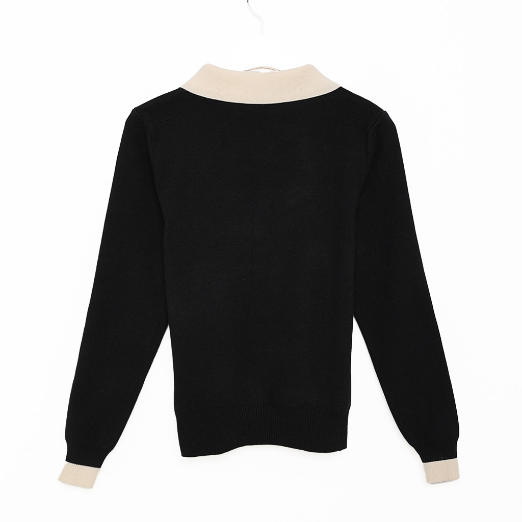 アンバランス襟バイカラーニット | ファッション通販サイト NUGU