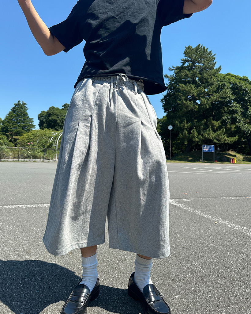 LABELESS レイブレス タック入り　スウェットパンツ ベルトループ REZES パンツ ベルトループ付きストレッチポンチ細身サイド