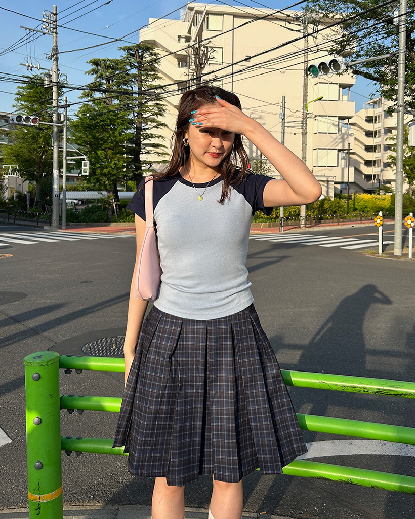 サイドプリーツチェックミディスカート | ファッション通販