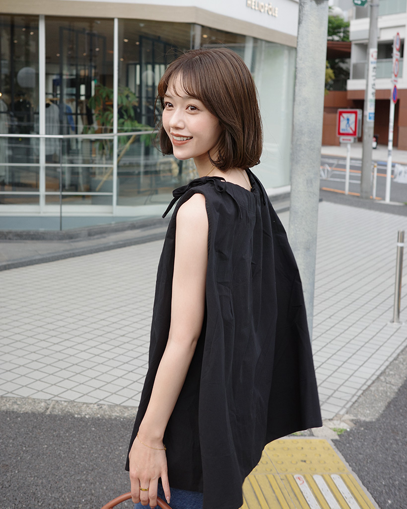 [KiiiKiii ジユ 着用] フリルスリーブレスドレス（ブラック） my closet / フリルスリーブコンビドレスyg1