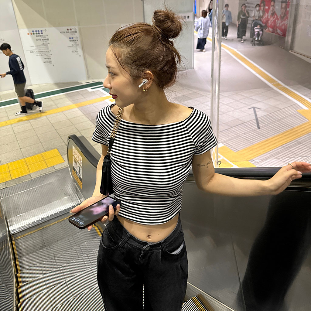 【DIANTE】ボーダー オフショルダー トップス DIANTE】ボーダー オフショルダー トップス - メルカリ