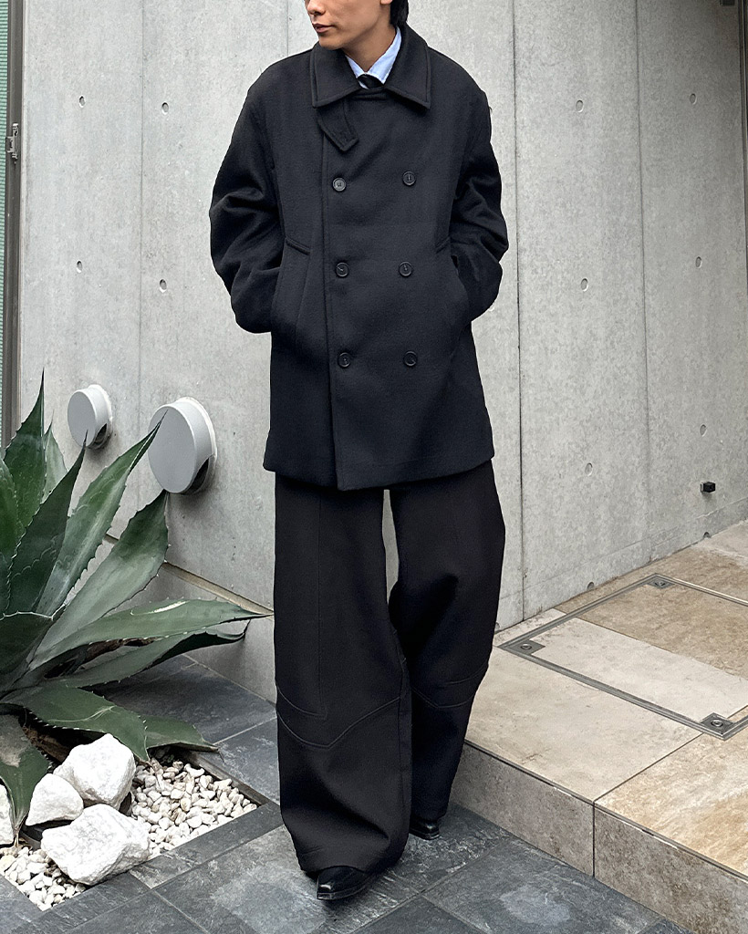 ウールダブルハーフコート