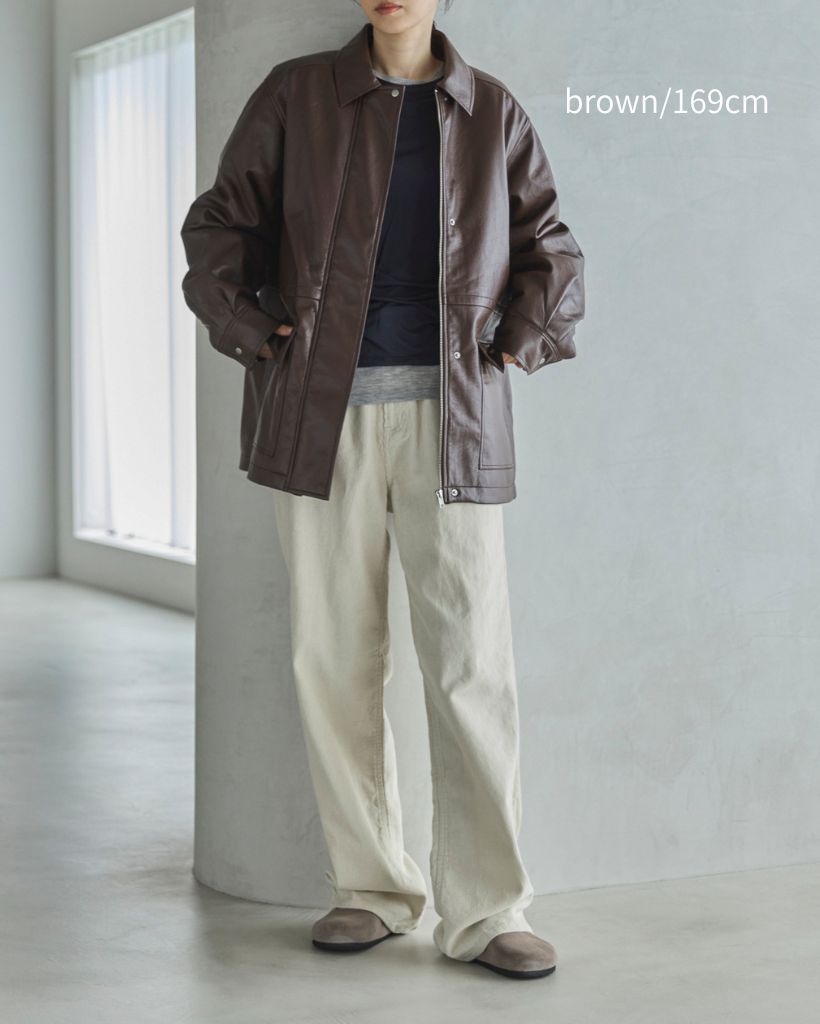 フェイクレザー中綿ブルゾン | ファッション通販サイト NUGU