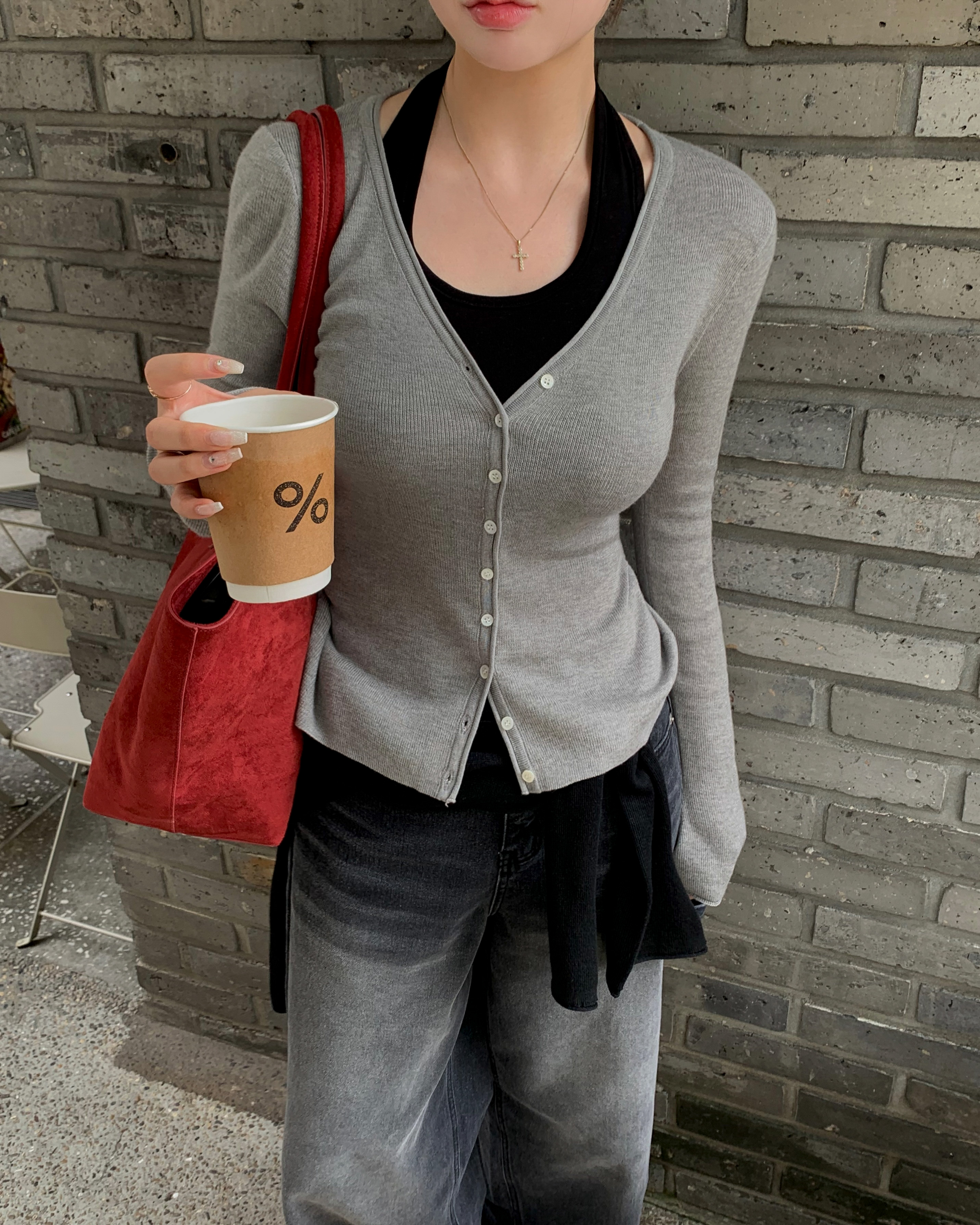 original] レシピ ロングスリーブニットカーディガン