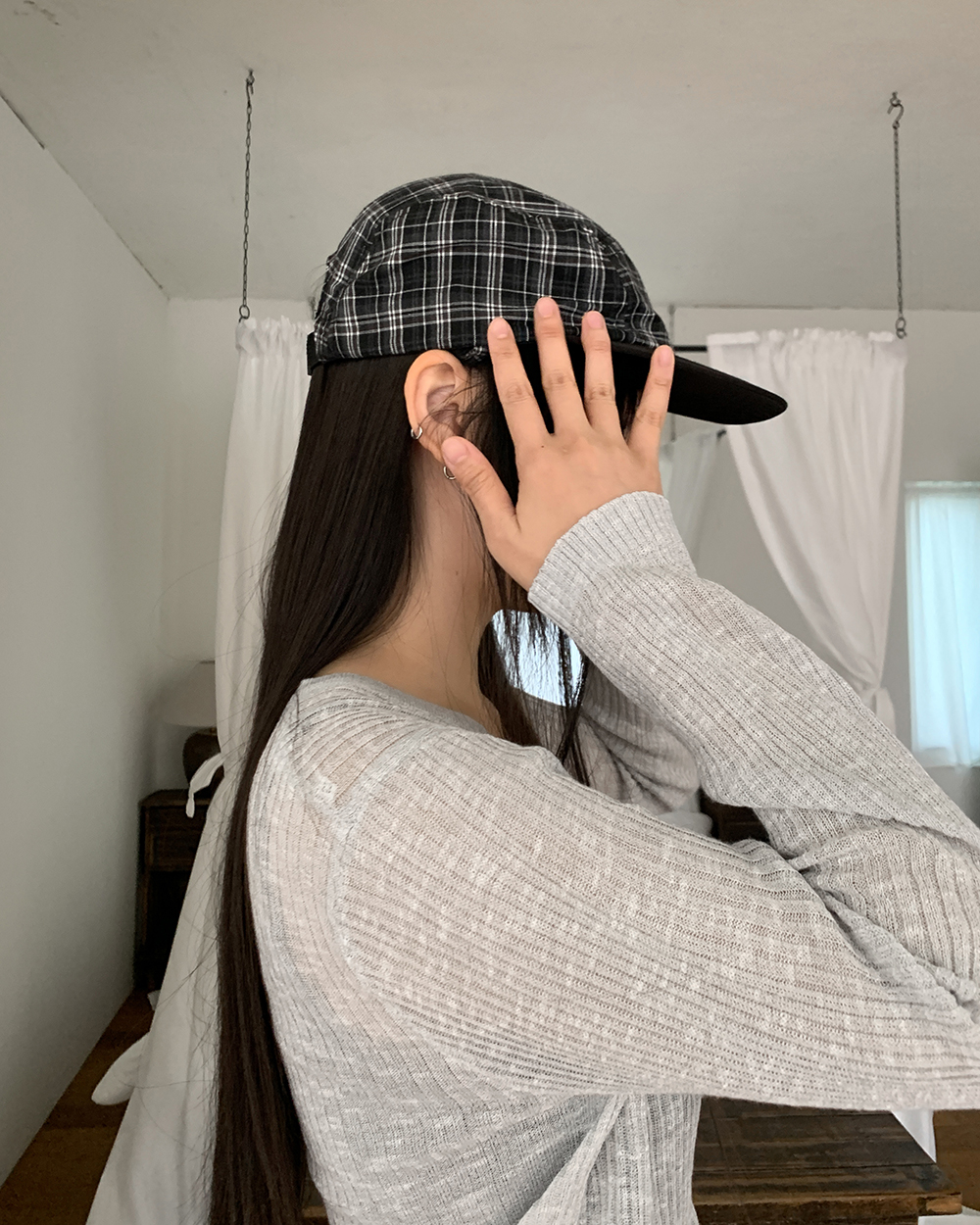 ★courreges★ ゴーゴーチェック ウールキャップ 送料関税込 可愛い☆courreges☆ゴーゴーチェック ウールキャップ＊関送込