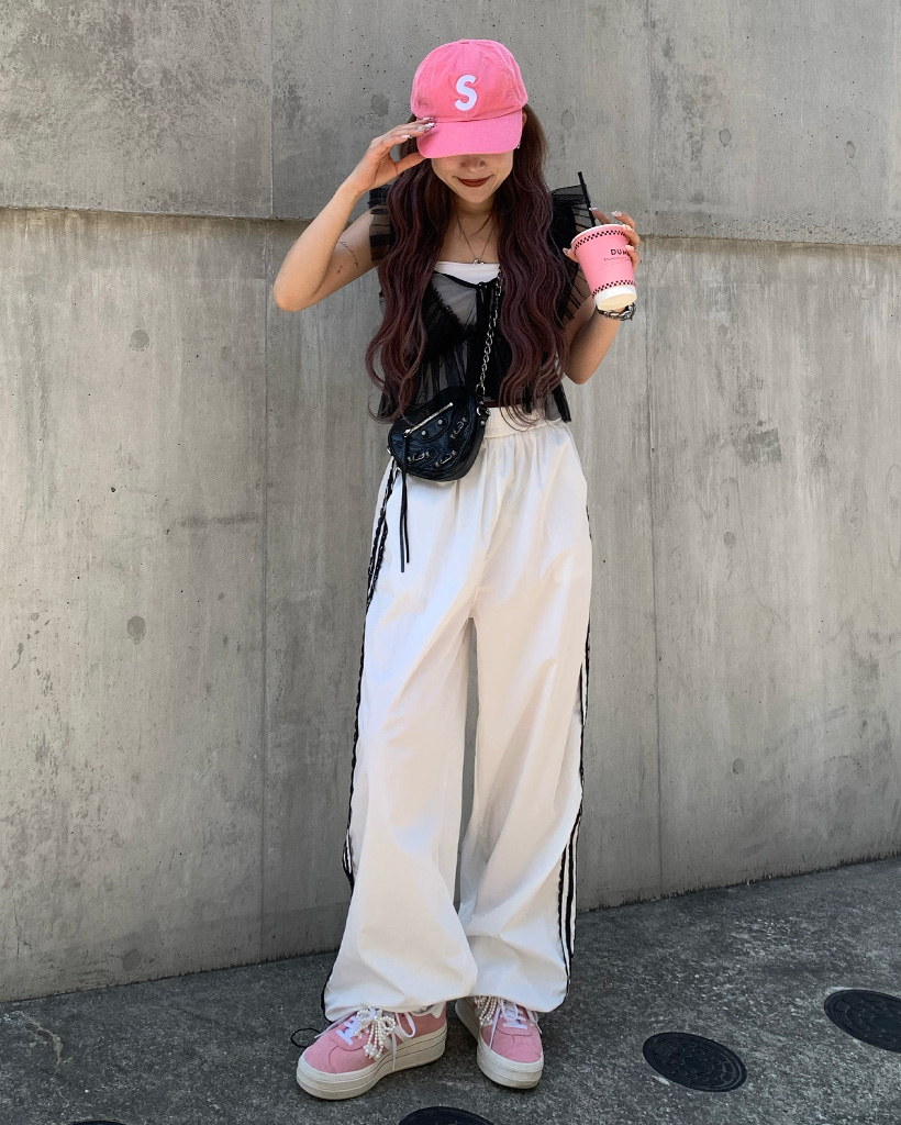 【FRITUR】 Lace レーストラックパンツ★韓国商品 韓国商品/ FRITUR レーストラックパンツ (パンツ) 106847658