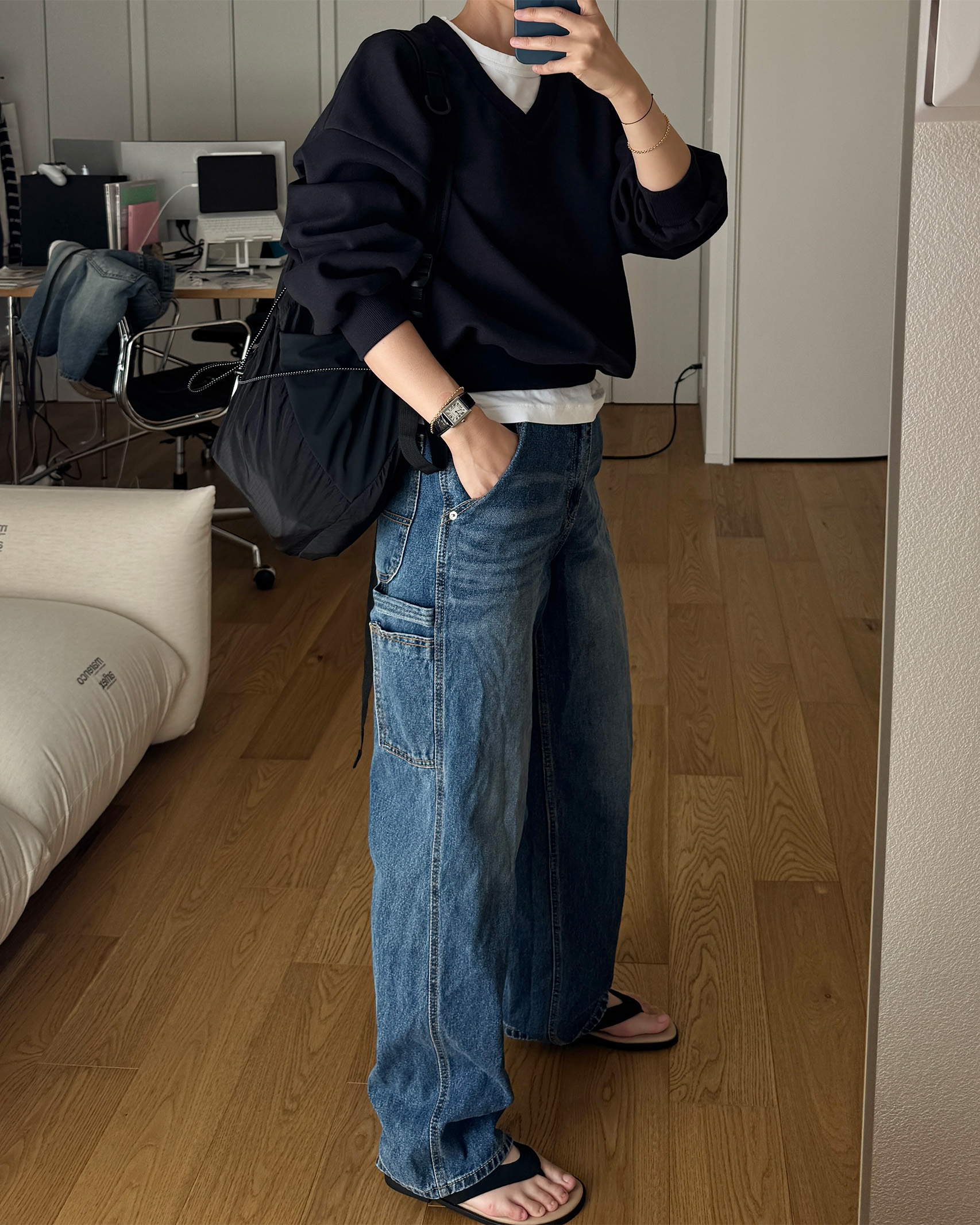 haag ネイビー スウェット　ヘイグ haag ネイビー スウェット ヘイグ haag ネイビー スウェット