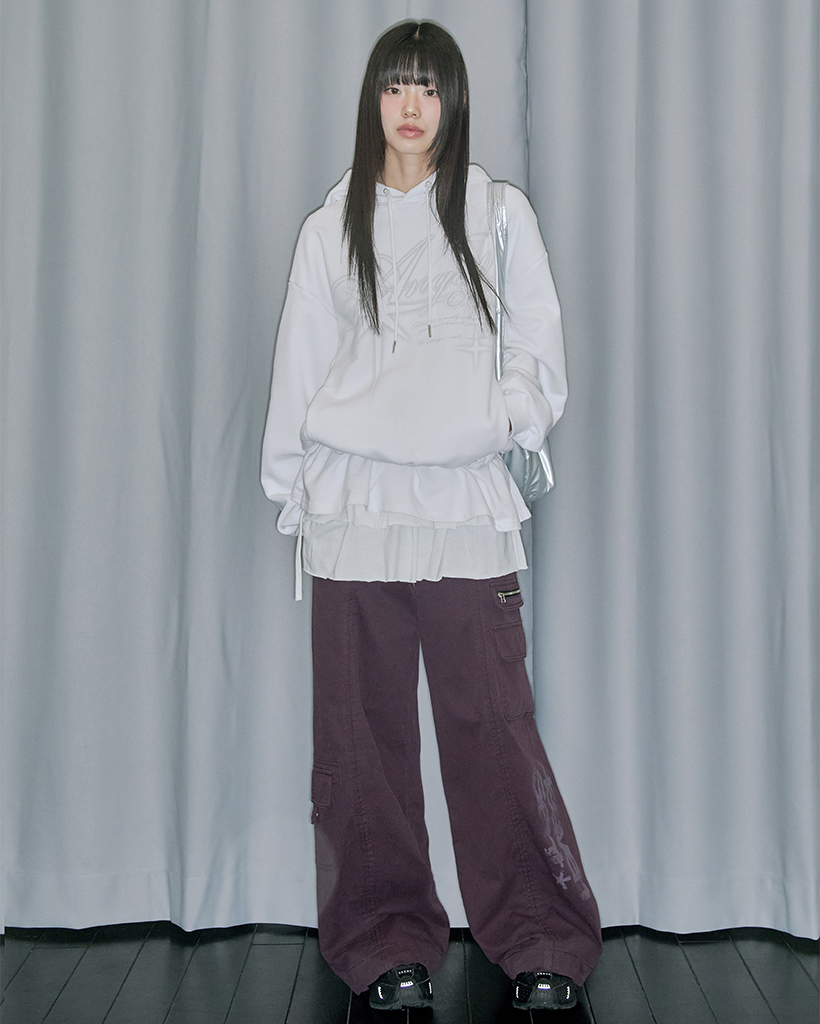 Heaven Sent Graphic Cotton Cargo Pants - PURPLE