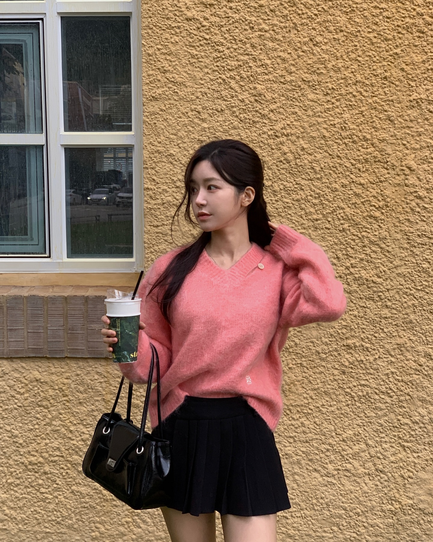 Influencer pick] (W) Essen Two Tone Mohair Pullover Knit