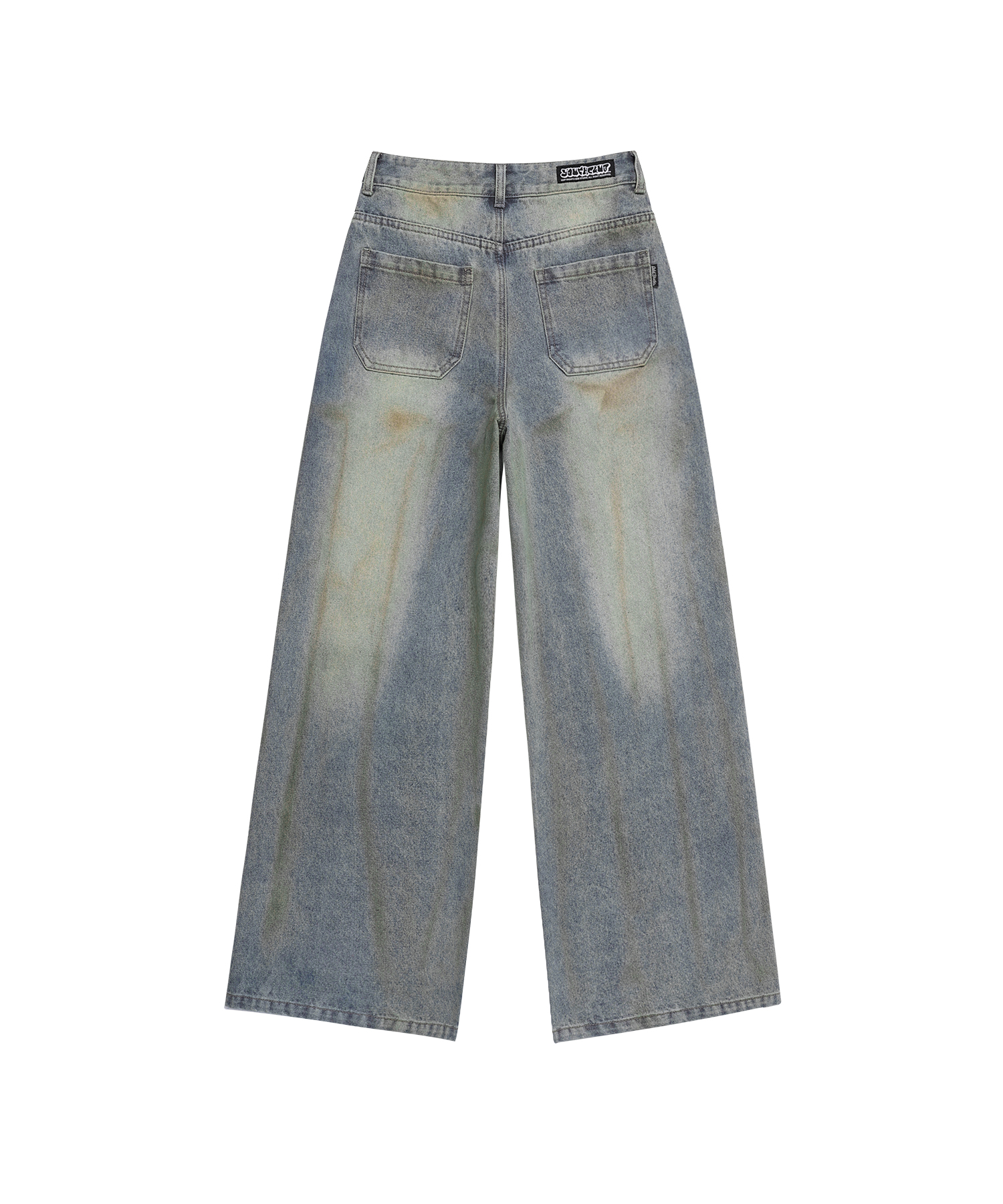 Odd Studio X im] Oil Washed Wide Denim Pants - BLUE