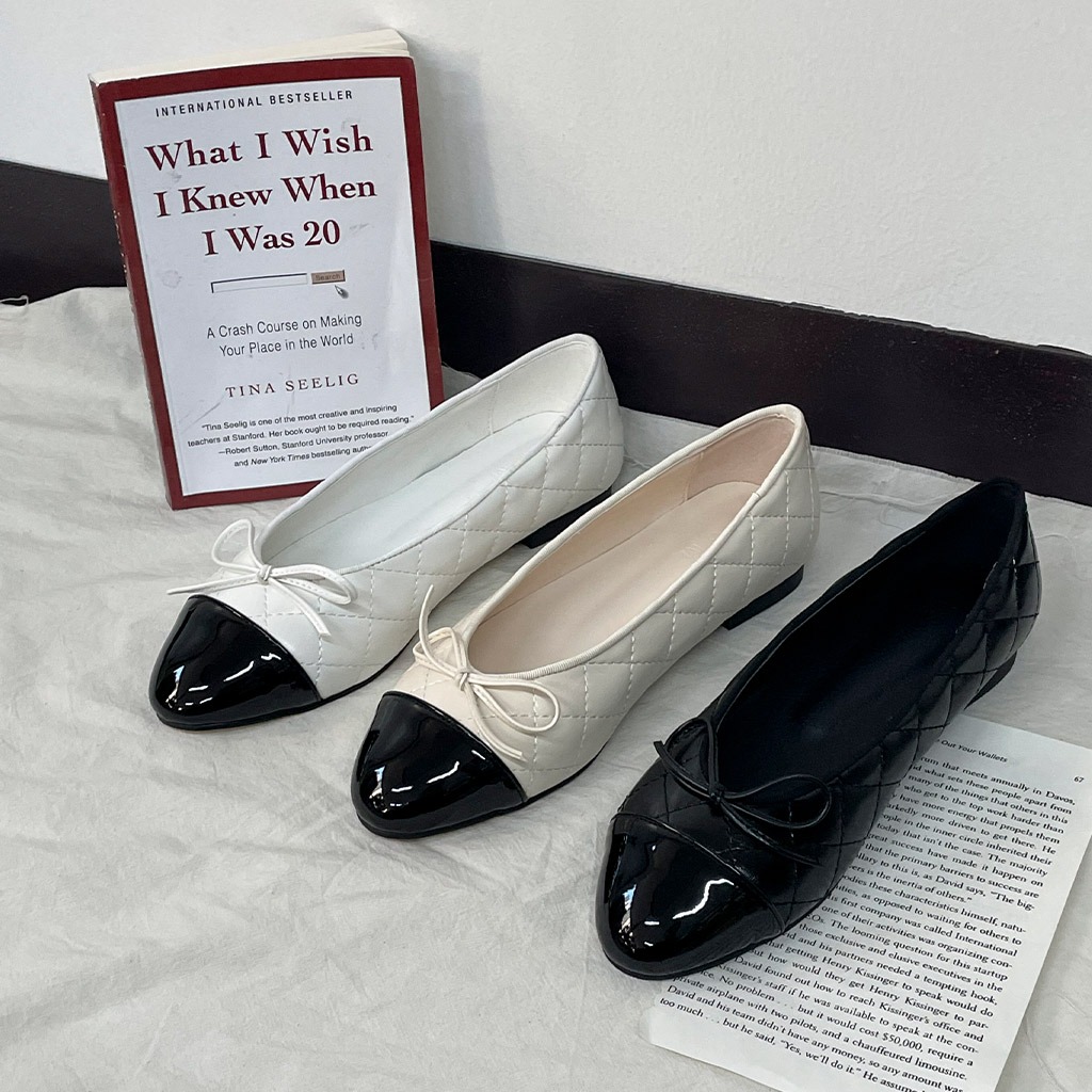 enamel flat shoes ( 3 color )