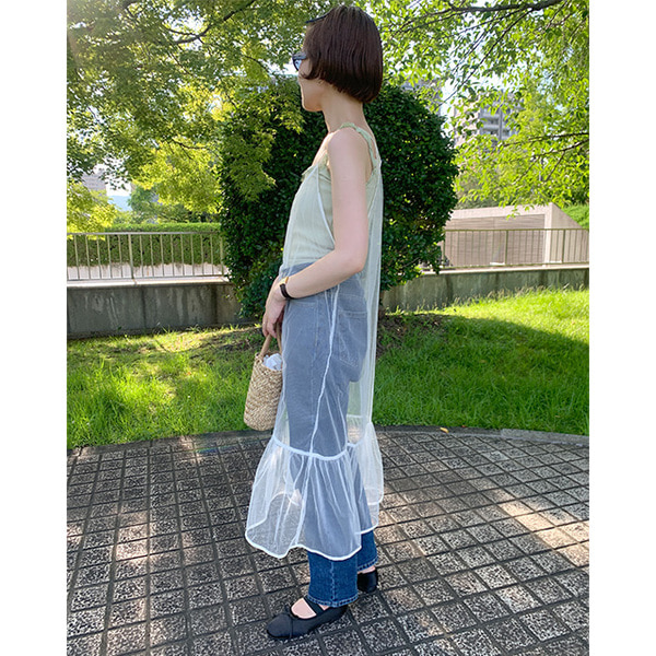 シースルーレイヤーロングワンピース | ファッション通販サイト NUGU