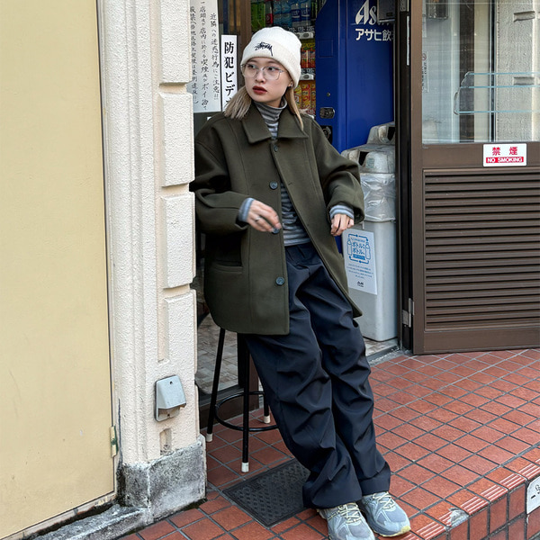 Lamb Vegetable Leather Car Coat (Black) | ファッション通販サイト NUGU