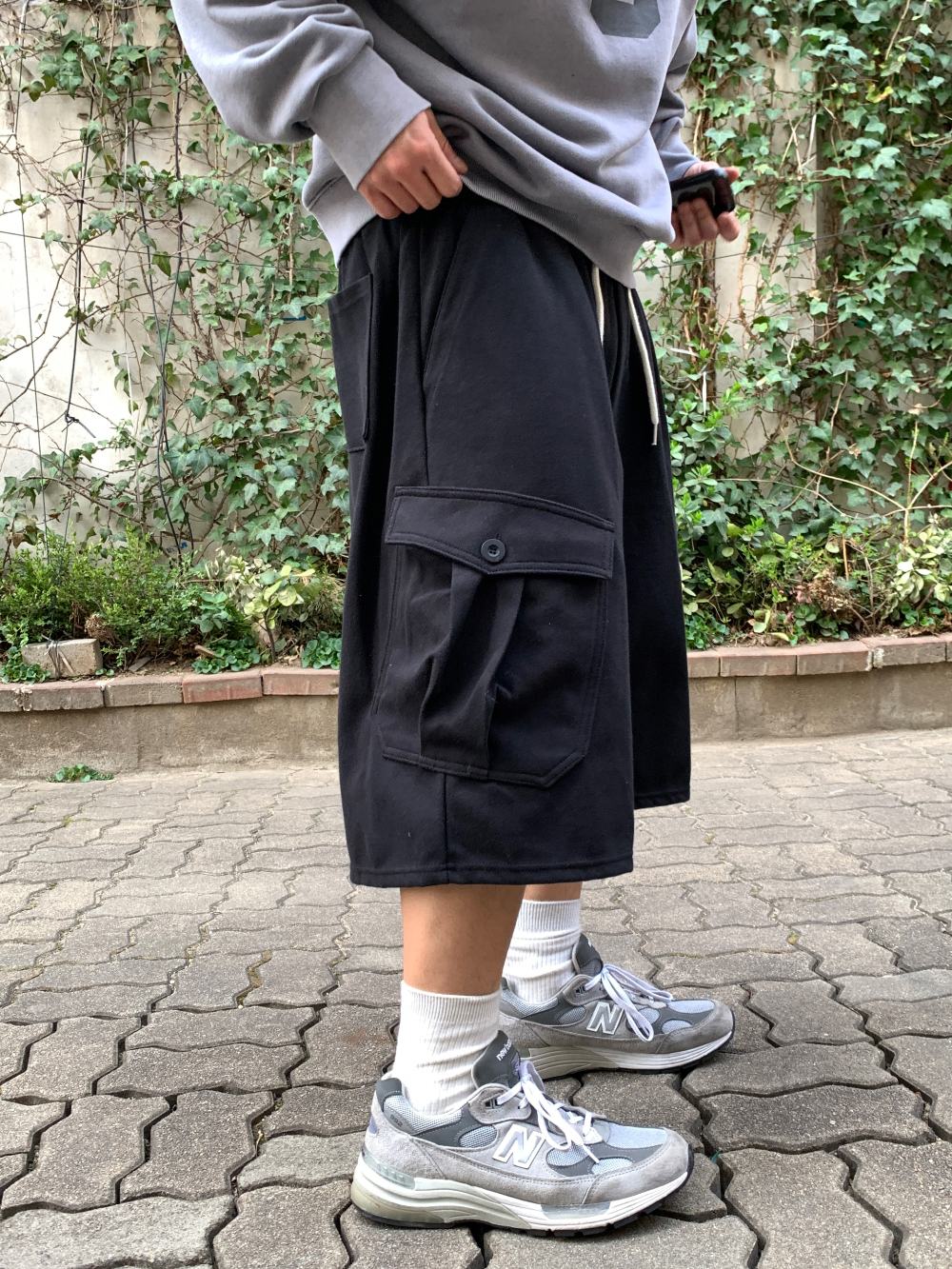 ボタンカーゴスウェットハーフパンツ | ファッション通販サイト NUGU