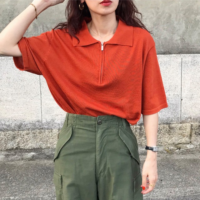 リネンジッパーニット