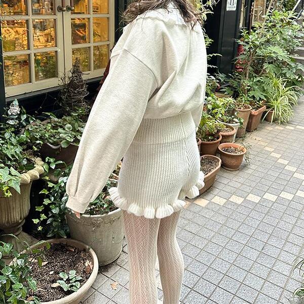 ★新品★Rene★パール ニット ショートパンツ★36★ホワイト★ ☆新品☆Rene☆パール ニット ショートパンツ☆36☆ホワイト☆