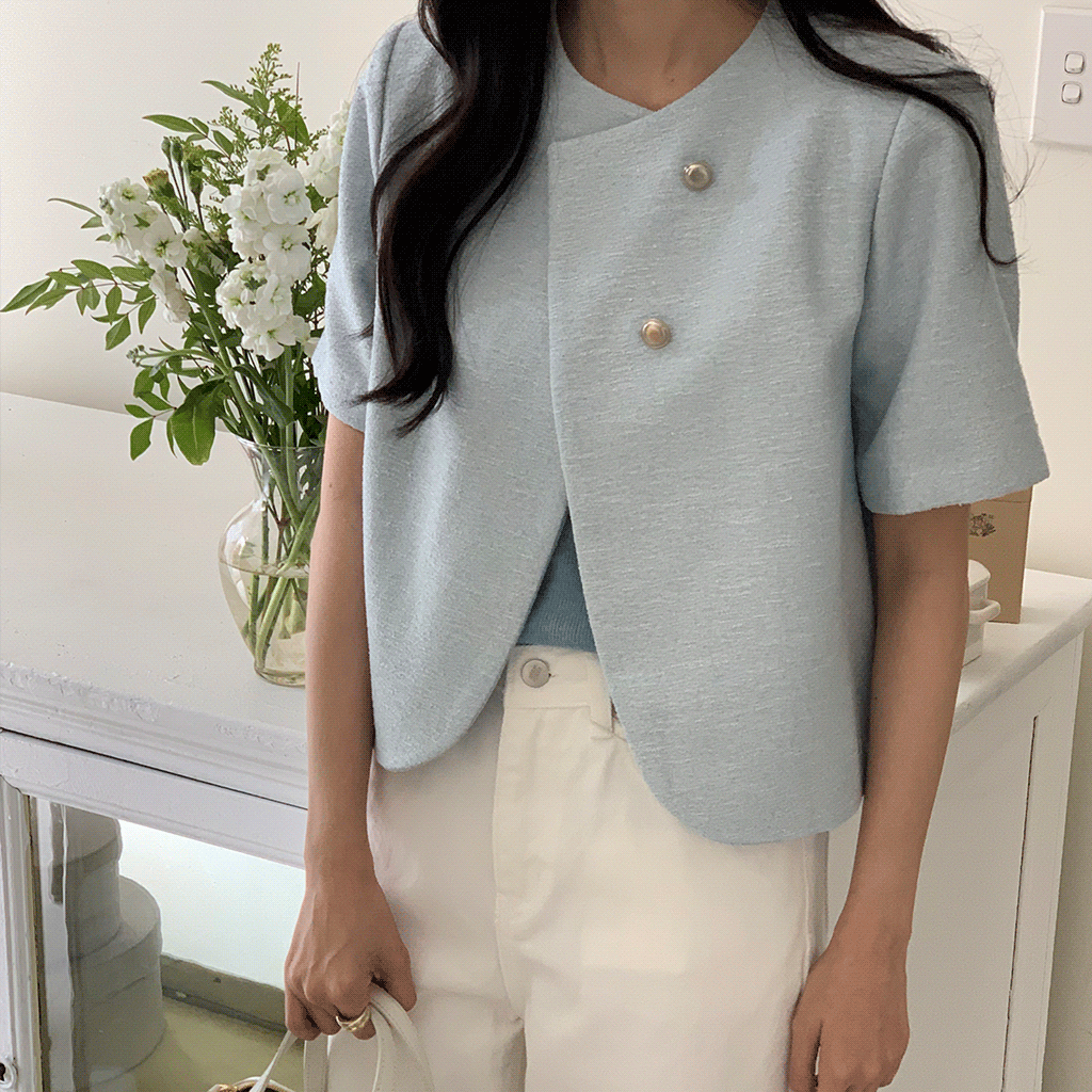 シルバーボタン半袖ジャケット3color | ファッション通販サイト NUGU