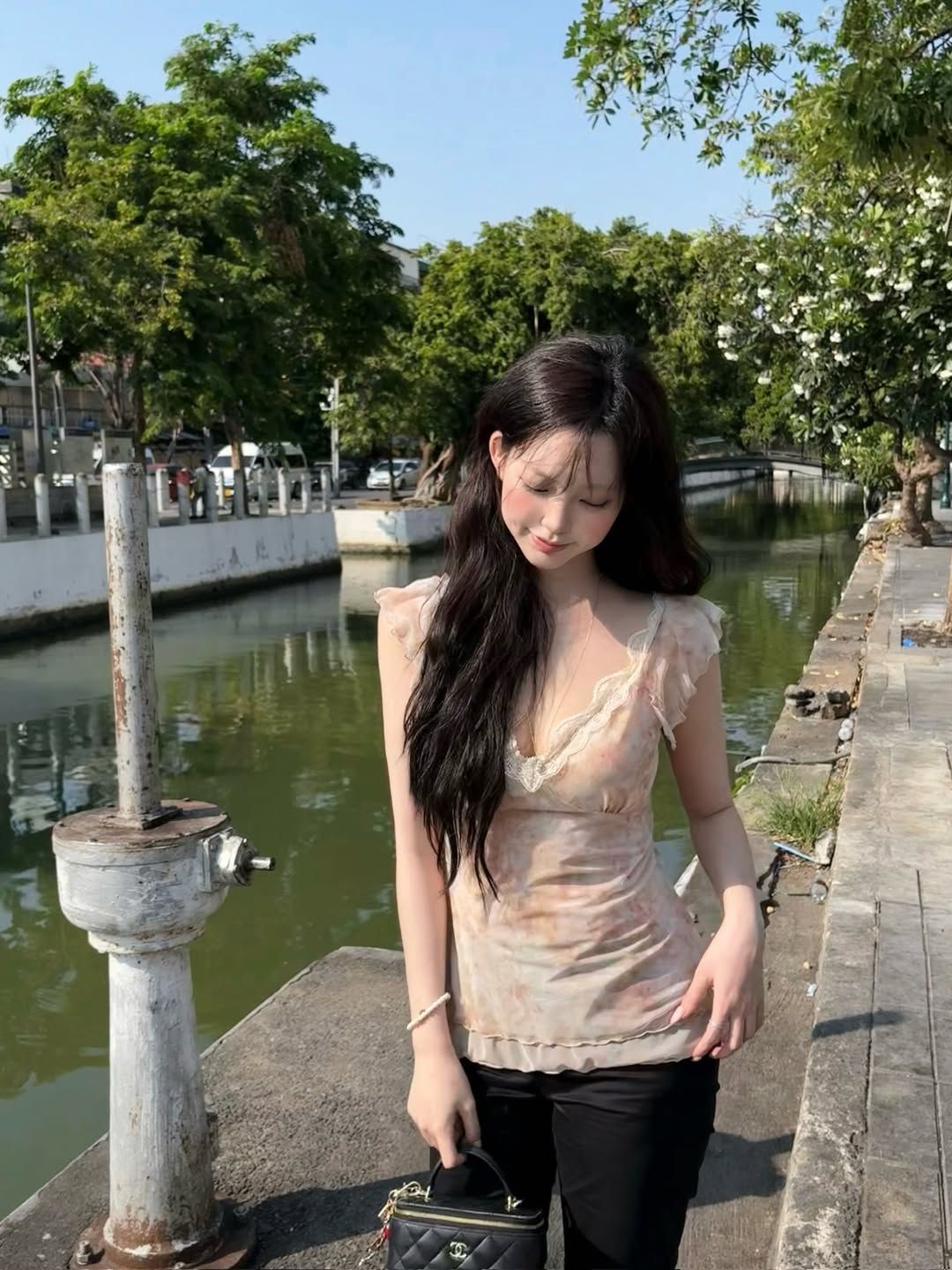 Sena Sheer Lace Sleeveless Top_Peach