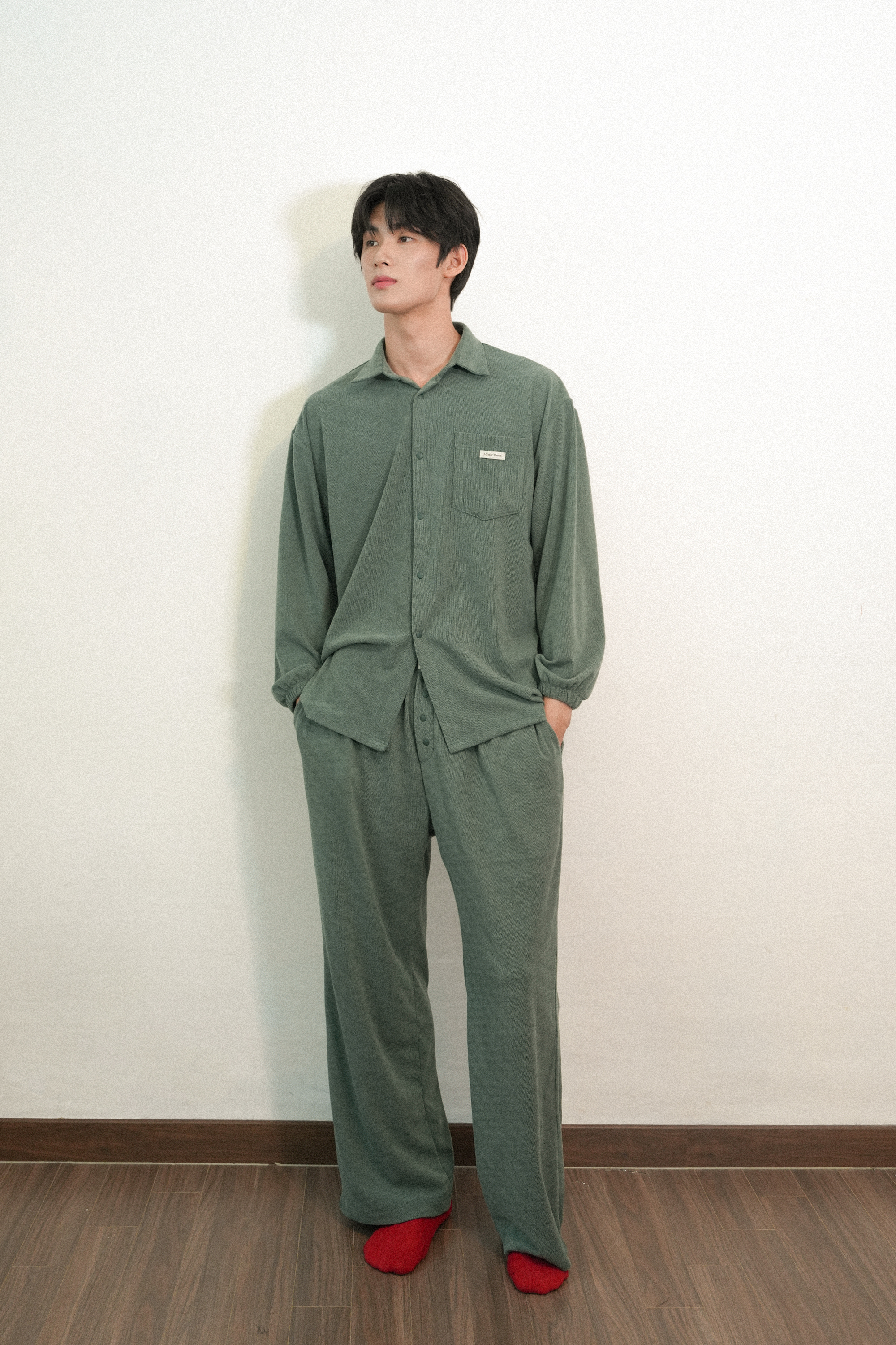 (Unisex) cozy moon pajama set (green)