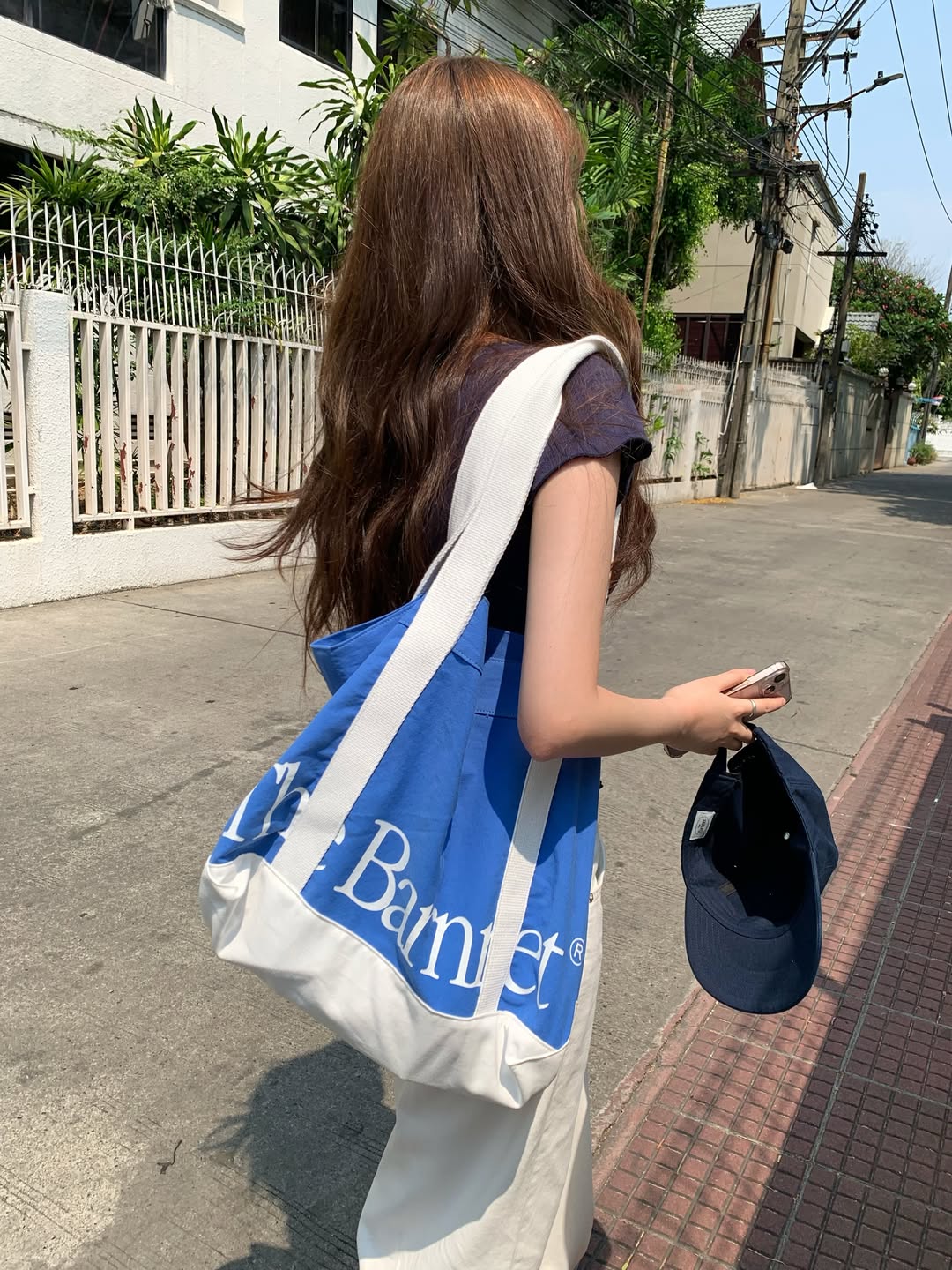 Canvas Baren Tote Bag_Blue