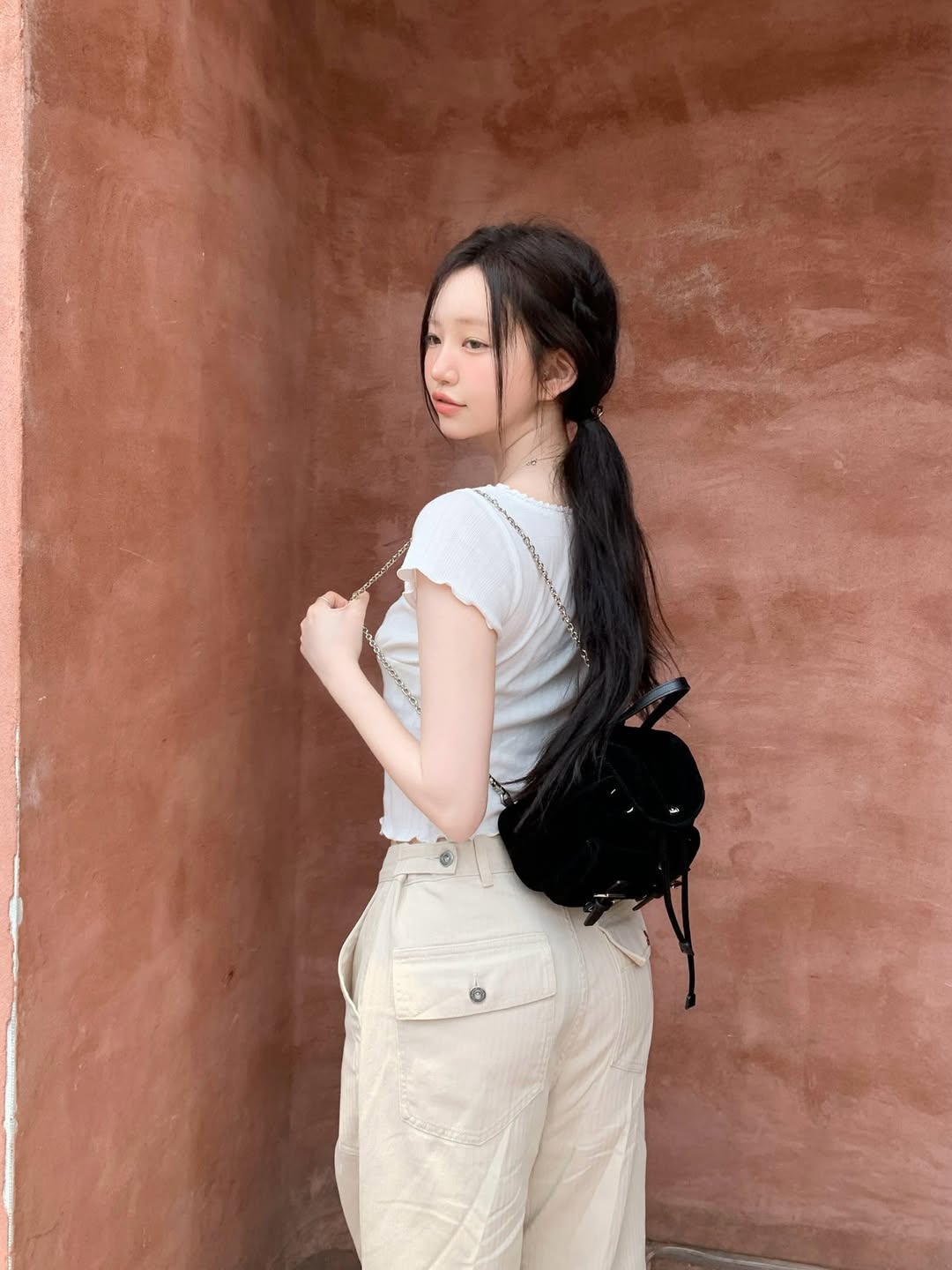 Herringbone Fatigue Pants_Beige