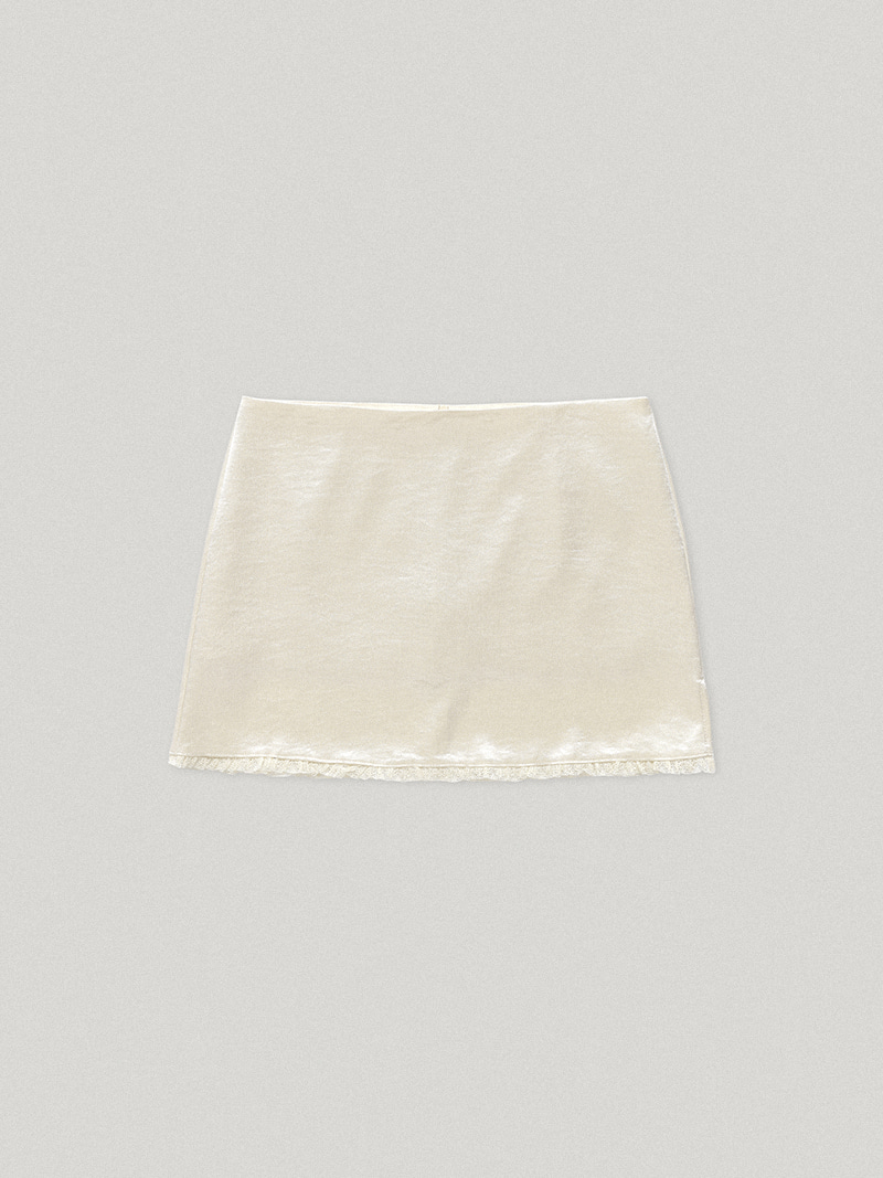 Nerif Satin Skirt Cream