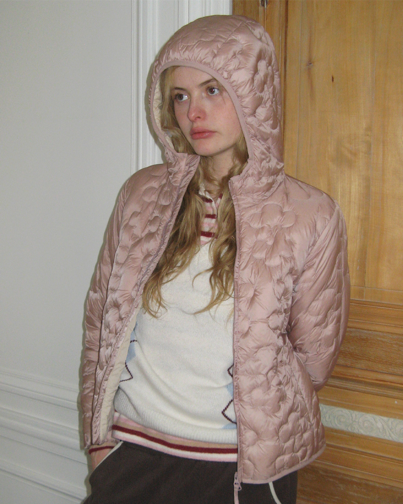 Light Down Hoodie Jacket (Pink)
