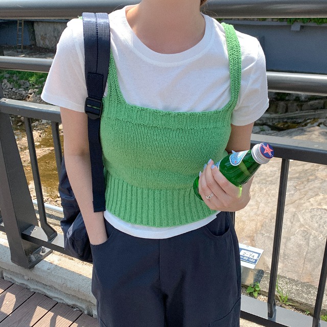 コットンニットノースリーブ