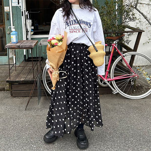 ドットロングスカート | ファッション通販サイト NUGU